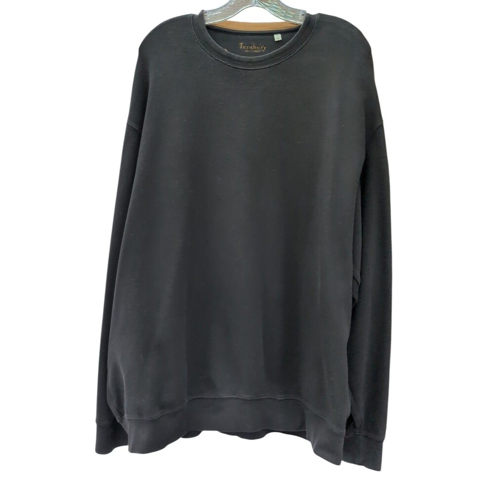 Turnbury Men's XL Black 100% Cotton Crewneck Sweatshirt Made in Peru Oversized